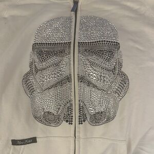 Marc Ecko White Hoodie with Silver Accents